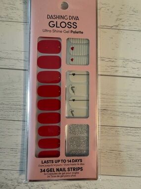 Dashing Diva Gloss Red Gel Nail Strips - GS116 Heartthrob